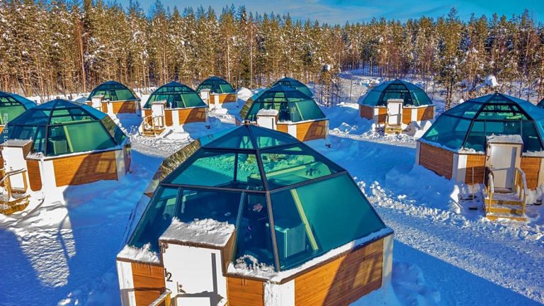 Staying in a glass igloo in Finland